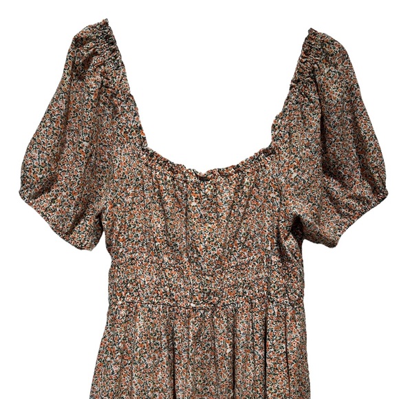 Urban Outfitters BP Floral Peasant Puff Sleeve Mini Dress Size Large - Picture 7 of 16